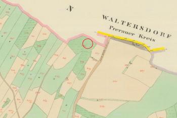 Výřez z Císařského povinného otiskysku map stabilního katastru Moravy a Slezsk z r. 1834 (zdroj: http://archivnimapy.cuzk.cz)