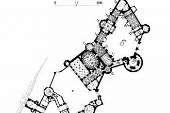 půdorys přízemí (© Aichinger-Rosenberger, Peter, ed. et al.:  Dehio-Handbuch - Die Kunstdenkmäler Österreichs - Niederösterreich, 2 südlich der Donau. Teil 1, A bis L. Verlag Berger, Horn 2003)