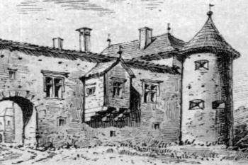 východní průčelí na kresbě V. Myškovského z r. 1889 (© © M. Bóna, M. Šimkovic, H. Žažová, M. Bielich, M. Čurný, J. Tirpák: Výsledky doterajších výskumov šľachtického sídla v Markušovciach, Sborník příspěvk z konference Dějiny staveb 2007, Klub Augusta Sedláčka a Sdružení pro SHP, Plzeň 2007)
