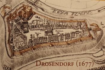 Městské opevnění s hradem v r. 1677. (© Luděk Vláčil 10/2016)