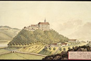 Zámek na obr. I.A.Venuta z r. 1815 (© Ing. Karel Kubín, 09/2017)