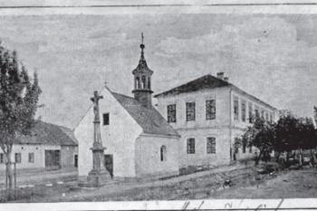 výřez, dobová pohlednice kolem r. 1900. (© publikace- Žeravice 1160–2010, Vydalo Statutární město Přerov v r. 2010, Autoři Aleš Drechsler a Jiří Lapáček)