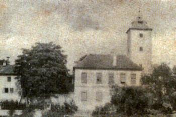 zámek od jihu na pohlednici z r. 1899 (© Aleš Novák: Neratovice a okolí na starých pohlednicích, Baron, Hostivice 2007)