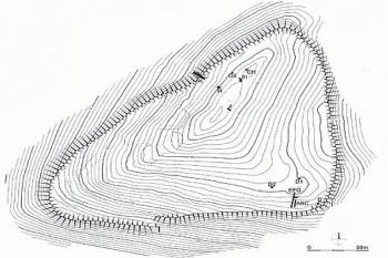 Mapa hradiště (© Jan Macek, 04/2017)