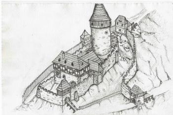 Pokus o hmotovou rekonstrukci hradu  (© Jiří Kopčil, 06/2011)