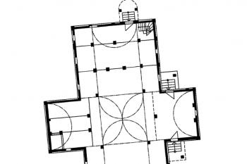 půdorys kostela (© kol.: Renesancia: dejiny slovenského výtvarného umenia, Slovenská národná galéria v Bratislave, Bratislava 2009.)