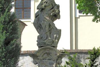 Kostel Narození sv. Jana Křtitele v Žichlínku, socha sv. Jana Křtitele (© Pavel Vítek 05/2017)