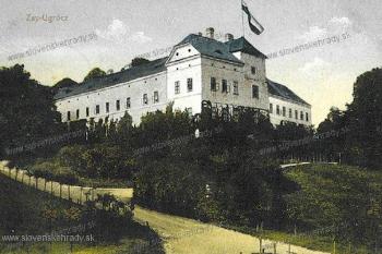 Kaštěl na dobové pohlednici (© zdroj:http://www.slovenskehrady.sk)