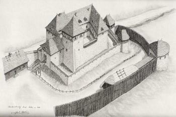 rekonstrukce Slezskoostravského hradu kolem r. 1450 ( © Jan P. Štěpánek)