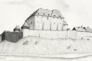rekonstrukce Slezskoostravského hradu kolem r. 1450 ( © Jan P. Štěpánek)