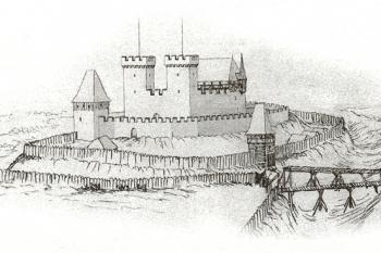 Rekonstrukce hradu ve Slezské Ostravě pro dobu kolem roku 1450 - 53. svazek vlastivědných průvodců „Putujeme po hradech a zámcích“ (vydalo a vyrobilo nakladatelství a tiskárna Beatris, Dobrá – Září 2006) ( © © Rekonstrukce R.Vojkovský podle podkladů Ladislava Juroše)