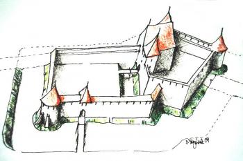 autorova vize podoby hradu na přelomu 15/16. století ( © Ondřej Štěpánek 02/2009)