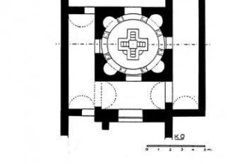 Baptisterium baziliky Kapama (zdroj:https://ejournals.epublishing.ekt.gr/index.php/deltion/article/viewFile/4368/4143)