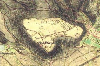 Lokalita na mapě 1. vojenského mapování (© zdroj: https://mapy.cz)