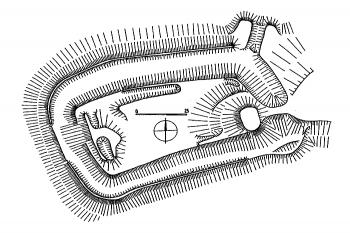terénní náčrt (© M. Plaček: Ilustrovaná encyklopedie moravských hradů, hrádků a tvrzí, Libri, Praha 2001)