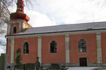 Severní průčelí kostela (© Adam Šebesta, 02/2018)