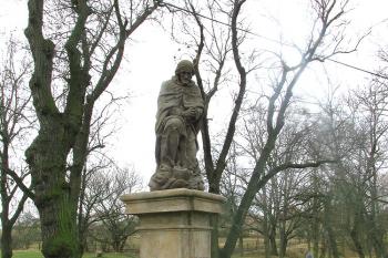 Socha sv. Jana Nepomuckého v Kněževsi (© Pavel Vítek 01/2018)