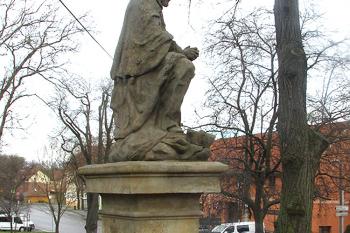 Socha sv. Jana Nepomuckého v Kněževsi (© Pavel Vítek 01/2018)