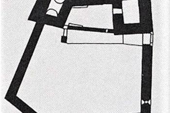 Půdorys románské fáze hradu Landštejna s velmi podobnou dispozicí. ( © https://www.npu.cz/cs/uop-olomouc/pro-media/33359-archeologicky-objev-druheho-olomouckeho-hradu)