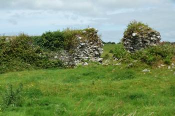 Pohled z vnitřního prostoru hradu na SZ nároží obvodové hradby. (© Pavel Semple, 07/2017)