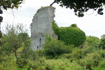 Pohled z vnitřního prostoru hradu na SZ nároží donjonu. (© Pavel Semple, 07/2017)