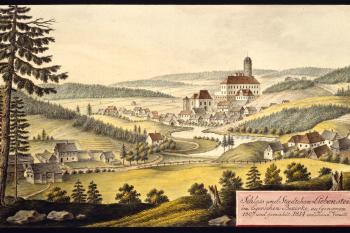 Zámek na obr. I.A.Venuta z r. 1814 (© Ing. Karel Kubín, 09/2017)