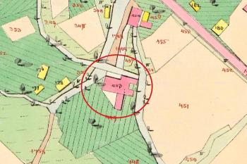 Stará vodní papírna na mapě Stabilního katastru z roku 1833 ( © ČÚZK)