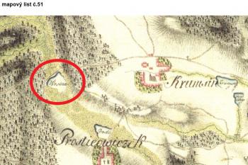 Výřez z mapy 1. vojenského mapování z let 1764-1768 (©)