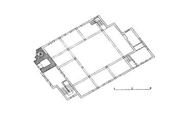 půdorys kostela (© B. Samek: Umělecké památky Moravy a Slezska, část 2. [J/N], Academia, Praha 1999)
