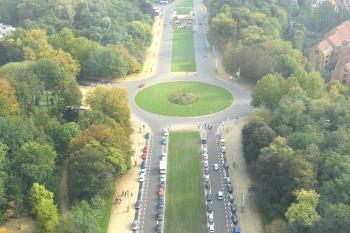 Atomium v Bruselu, pohled z nejvyšší koule ( © Pavel Vítek 07/2017)