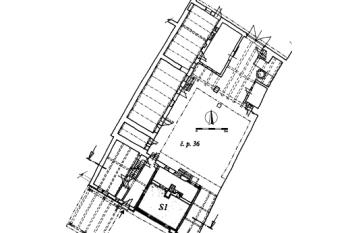půdorys rychty (© V. Kolařík, D. Merta, J. Pokorný: Bývalá rychta v Sebranicích čp. 36, Dějiny staveb 2014, Klub Augusta Sedláčka a Sdružení pro SHP, Plzeň 2014)