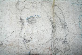 Tvrzový pěchotní srub N-73 Jeřáb, kresba na stěně (© Daniela Fantová, 10/2007)