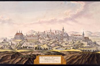 Kutná Hora na obr. I.A.Venuta z přelomu 18. a 19. století (© Ing. Karel Kubín, 09/2017)
