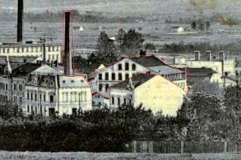 Pohled na Rechle (vyznačeny červěně) od severu mezi roky 1901 - 12 ( © SOkA Frýdek-Místek)