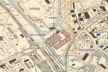 Zachycení areálu Munkovic na topografické mapě z počátku 50. let 20. století (© ČÚZK)