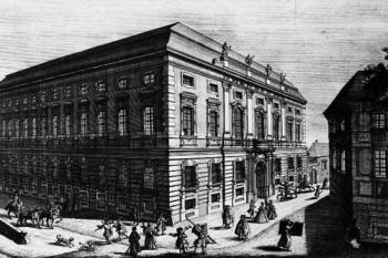 Nejstarší část kancléřství v r. 1733 (© zdroj:https://www.bundeskanzleramt.gv.at/bundeskanzleramt/geschichte/geschichte-des-gebaeudes/bau-des-hauses.html)