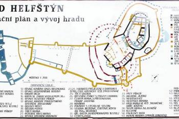 přefocený orientační plán vývoje hradu z hradního nádvoří ( © Jan P. Štěpánek 09/2005)