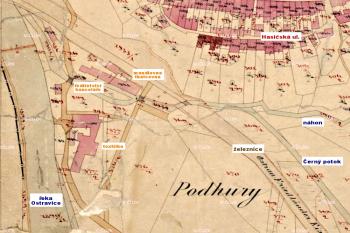 Zachycená situace z doby po roce 1875 (včetně pozdějších revizí) (© ČÚZK)