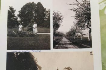 Původní alej /dnes ještě existující/ na západně od zámku a vlastní zámek od jihu (© Dušan Dohňanský 10/2020)