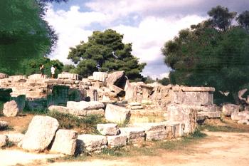 Zříceniny antické Olympie na západě Peloponésu v Řecku. (© Pavel Vítek 09/2012)