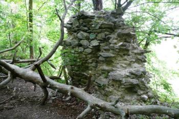 nejzachovalejší část zdiva severního paláce ( © Jan P. Štěpánek 06/2008)