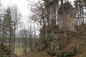Holštejn - střep zdiva (© Jan Celý, 04/2010)