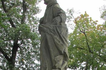 Socha sv. Bonaventury ve Slaném (© Pavel Vítek 09/2020)
