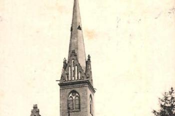 evangelický kostel v letech 1910-1918 (© zdroj:https://polska-org.pl/8151110,foto.html?idEntity=525881)