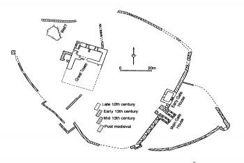plán hradu (© Tom McNeill: Castles in Ireland: Feudal power in a Gaelic world, Taylor & Francis e-Library, 2005)
