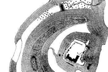 zaměření tvrziště ( © P. Kouřil, D. Prix, M. Wihoda: Středověké opevnění v Adlofovicích na Jesenicku (in Archaeologia historica 30, Musejní a vlastivědná společnost v Brně, Brno 2005))
