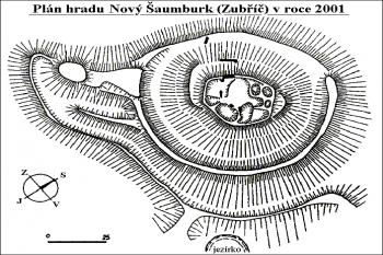 terénní náčrt ( © Ilustrovaná encyklopedie moravských hradů, hrádků a tvrzí; Libri; Praha 2001)