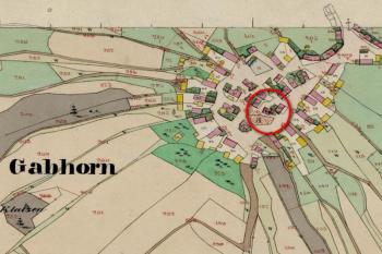 kostel na mapě stabilního katastru (1842) (© ags.cuzk.cz)