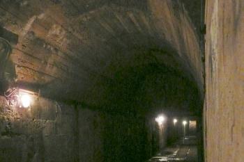 pohled hlavní galerií zpět ke svážné chodbě a vstupu tvrze ( © Jan P. Štěpánek 11/2008)