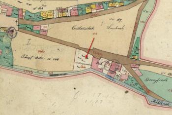 Hřbitov na indikační skice z roku 1841 (© ags.cuzk.cz)